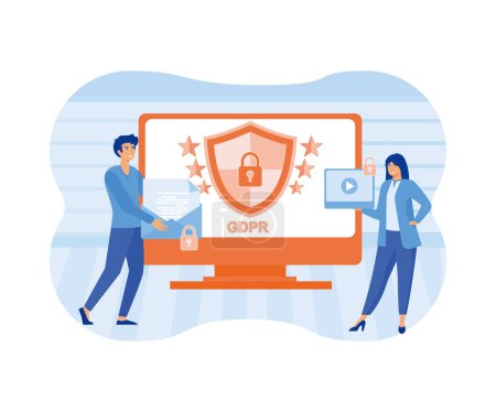 General Privacy Regulation For Protection Of Personal Data. Gdpr And Privacy Politics Concept. Personality Verification, Secure Account Access. flat vector modern illustration
