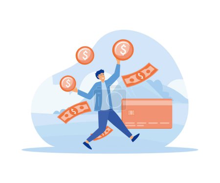 Salary payment concept. Payroll, annual bonus, income, payout with paper calculator and people. flat vector modern illustration