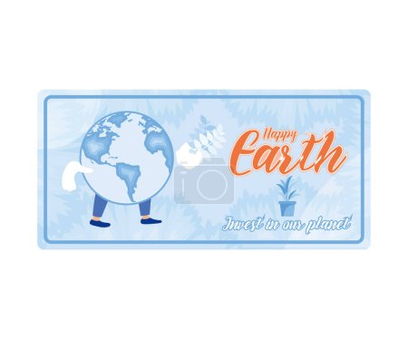 Glücklicher Tag auf Erden. Earth Day concept.earth day Hintergrund. flacher Vektor moderne Illustration