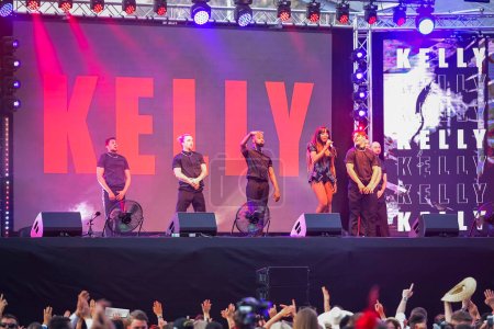 Photo for Sydney Australia - October 19th 2019: Kelly Rowland performs at The Everest Day race day at Royal Randwick Racecourse on October 19th, 2019 in Sydney, Australia. - Royalty Free Image