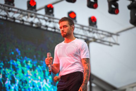 Photo for Sydney, Australia - October 13th 2018: Liam Payne performs during the TAB Everest Race Day at Royal Randwick Racecourse on October 13th, 2018 in Sydney, Australia. - Royalty Free Image