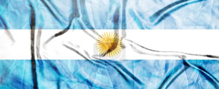 Argentinien Flagge, Realistisch schwenkende Stofffahne, Flaggenhintergrund Textur, 3D Illustration.