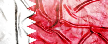 Bahrain Flagge, Realistisch schwenkende Stofffahne, Flaggenhintergrund Textur, 3D Illustration.