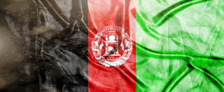 Bandera de Afganistán, Bandera de tela ondeante realista, Bandera Textura de fondo, 3d illustration.