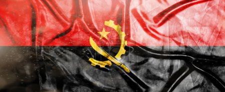 Angola flag, Realistic waving fabric flag, Flag Background texture, 3d illustration.