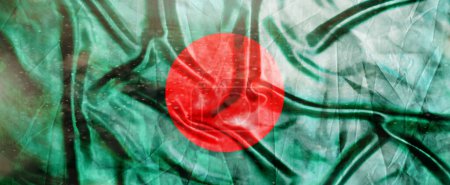 Bangladesch Flagge, Realistisch schwenkende Stofffahne, Flaggenhintergrund Textur, 3D Illustration.