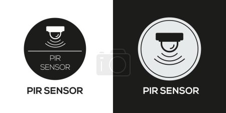 Icono del sensor PIR, signo vectorial.