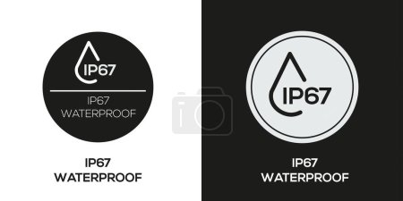 Illustration for Waterproof IP 67 Icon, Vector sign. - Royalty Free Image