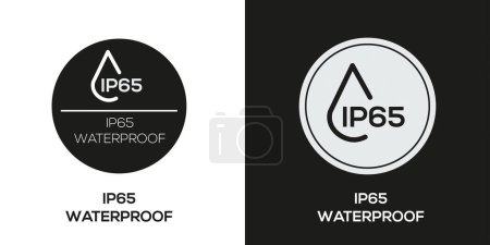 Illustration for Waterproof IP 65 Icon, Vector sign. - Royalty Free Image