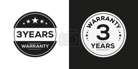 Illustration for 3-year warranty seal stamp, vector label - Royalty Free Image