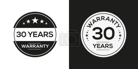 Illustration for 30-year warranty seal stamp, vector label - Royalty Free Image