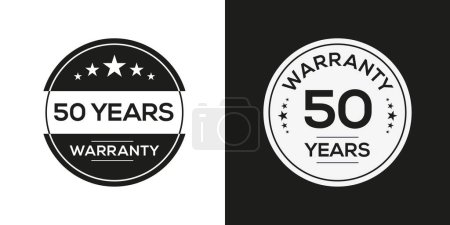 Illustration for 50-year warranty seal stamp, vector label - Royalty Free Image