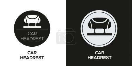 Téléchargez les illustrations : Icône d'appui-tête de voiture, signe vectoriel. - en licence libre de droit