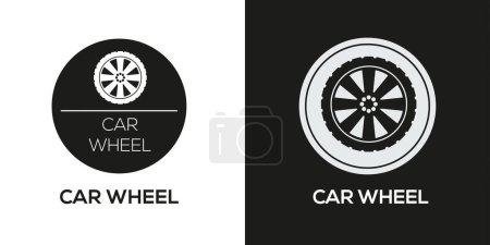 Illustration for Car wheel Icon, Vector sign. - Royalty Free Image