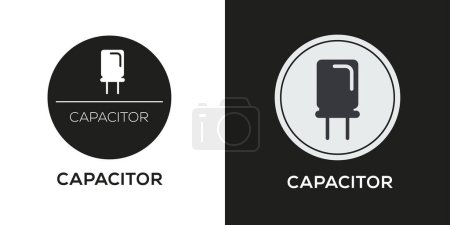 Illustration for Capacitor Icon, Vector sign. - Royalty Free Image