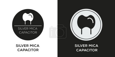 Illustration for Silver mica capacitor Icon, Vector sign. - Royalty Free Image