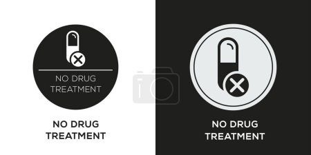 Illustration for No drug treatment Icon, Vector sign. - Royalty Free Image