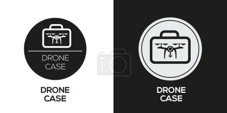 Téléchargez les illustrations : Icône de cas de drone, signe vectoriel. - en licence libre de droit