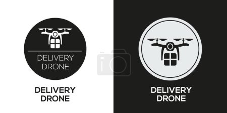 Illustration for Delivery drone Icon, Vector sign. - Royalty Free Image