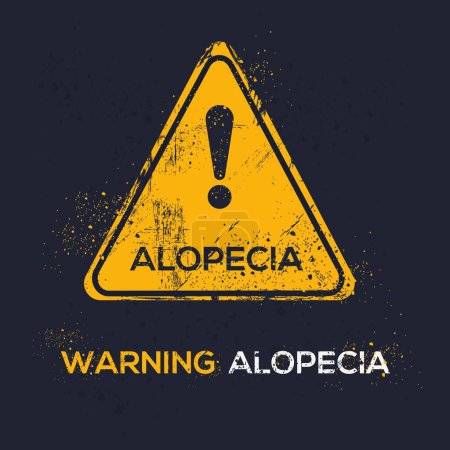 Illustration for Stop (Alopecia) Warning sign, vector illustration. - Royalty Free Image