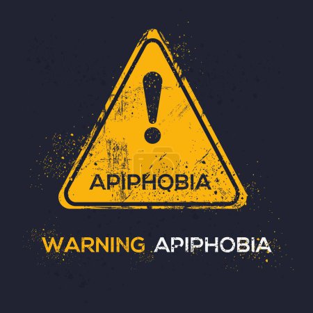 Ilustración de Stop (Apiphobia) Signo de advertencia, ilustración vectorial. - Imagen libre de derechos