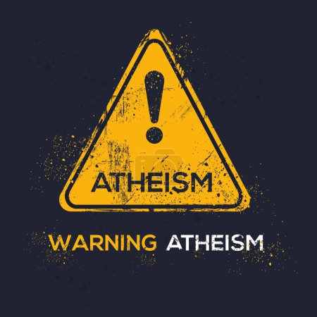 Ilustración de Stop (ateísmo) Signo de advertencia, ilustración vectorial. - Imagen libre de derechos