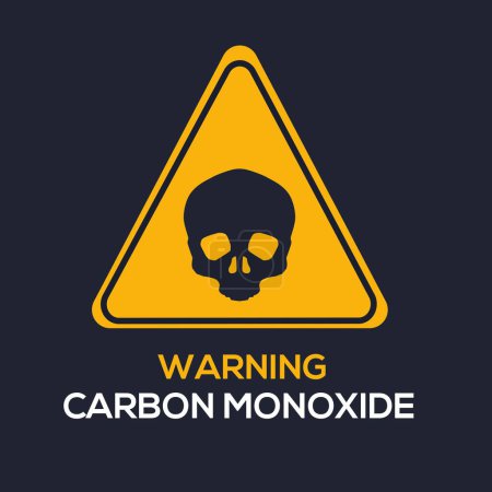 Illustration for (Carbon Monoxide) Warning sign, vector illustration. - Royalty Free Image