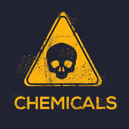 Illustration for (Dangerous chemicals) Warning sign, vector illustration. - Royalty Free Image