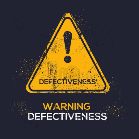 Illustration for (Defectiveness) Warning sign, vector illustration. - Royalty Free Image