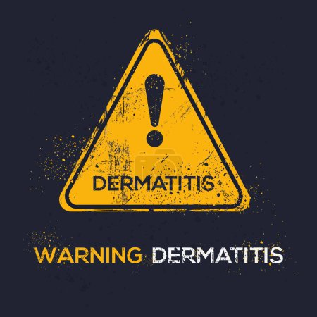 Illustration for (Dermatitis) Warning sign, vector illustration. - Royalty Free Image