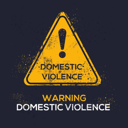 (Domestic violence) Warning sign, vector illustration.