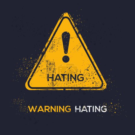 Illustration for (Hating) Warning sign, vector illustration. - Royalty Free Image