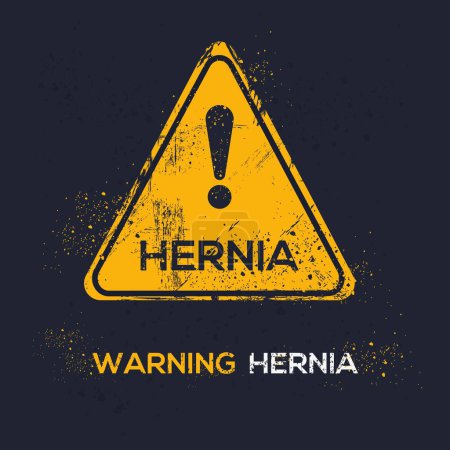 Illustration for (Hernia) Warning sign, vector illustration. - Royalty Free Image