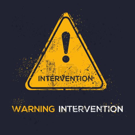 Illustration for (Intervention) Warning sign, vector illustration. - Royalty Free Image