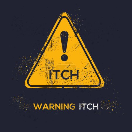 Illustration for (Itch) Warning sign, vector illustration. - Royalty Free Image