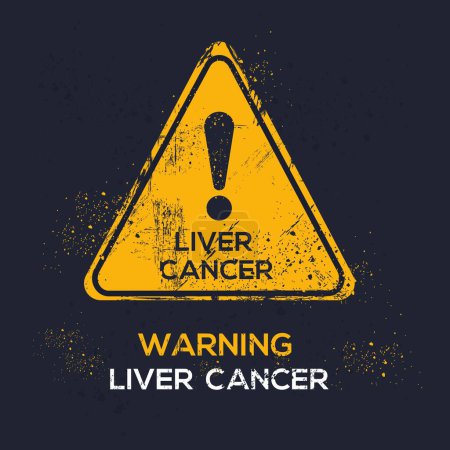Illustration for (Liver cancer) Warning sign, vector illustration. - Royalty Free Image