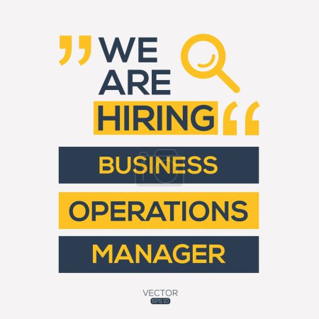 Illustration for We are hiring (Business Operations Manager), vector illustration. - Royalty Free Image