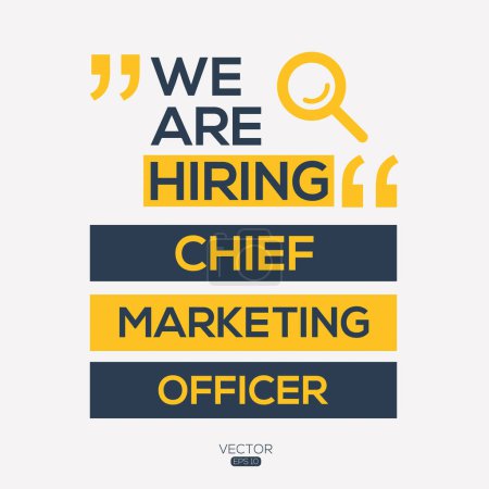 Illustration for We are hiring (Chief Marketing Officer), vector illustration. - Royalty Free Image