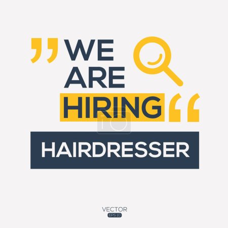 Illustration for We are hiring (Hairdresser), vector illustration. - Royalty Free Image