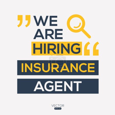Illustration for We are hiring (Insurance Agent), vector illustration. - Royalty Free Image