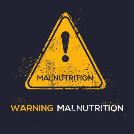 Illustration for (Malnutrition) Warning sign, vector illustration. - Royalty Free Image