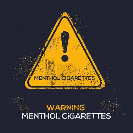 Ilustración de (Cigarrillos mentol) Signo de advertencia, ilustración vectorial. - Imagen libre de derechos
