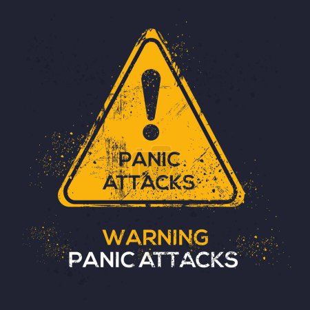 Illustration for (panic attacks) Warning sign, vector illustration. - Royalty Free Image