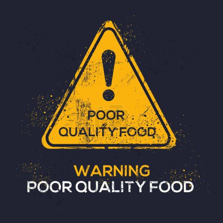 Illustration for (poor quality food) Warning sign, vector illustration. - Royalty Free Image