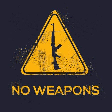 Illustration for (no weapons) Warning sign, vector illustration. - Royalty Free Image
