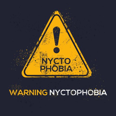 Ilustración de (Nyctophobia) Signo de advertencia, ilustración vectorial. - Imagen libre de derechos