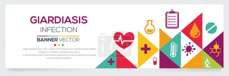 Illustration for Giardiasis Infection disease banner design - Royalty Free Image