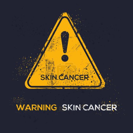 Illustration for (Skin cancer) Warning sign, vector illustration. - Royalty Free Image