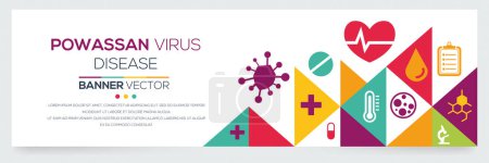Illustration for Powassan (POW) virus disease banner design - Royalty Free Image