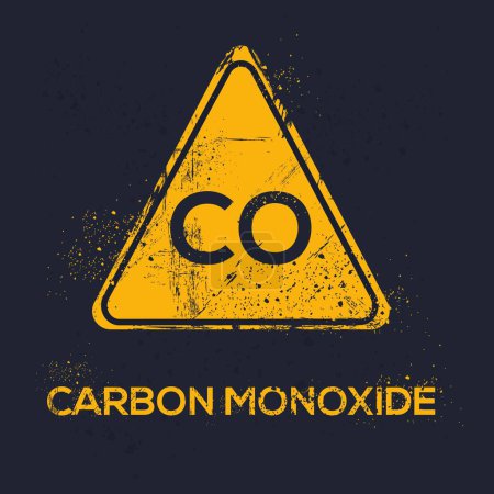 Ilustración de (Monóxido de carbono) Signo de advertencia, ilustración vectorial. - Imagen libre de derechos